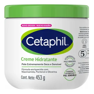 Creme Corporal Hidratante Cetaphil 453 G | Pele Sensível, Seca A Muito Seca | Hidratação De 48 Horas | Niacinamida E Pantenol (provitamina B5) Neutra