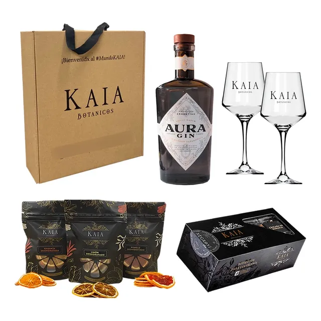 Kit Botanicos Gin Tonic Regalo Aura 700 Kaia Copas Premium 