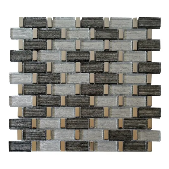 15 X Malla Mosaico Decorativa Cenefa Vidrio Argenta