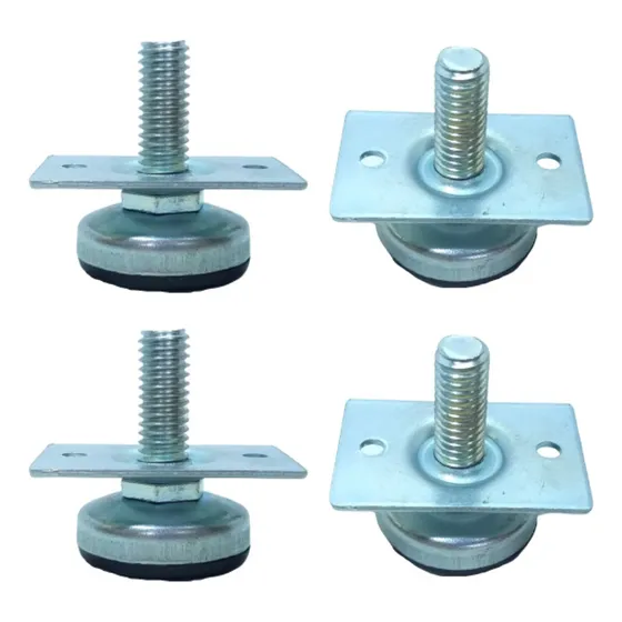 Kit C/ 4 Sapata Pé Nivelador 3/8 Com Chapa 30x50mm Metalon