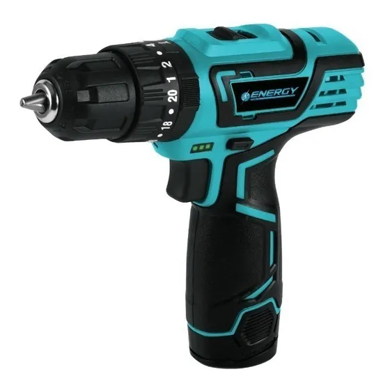Taladro percutor atornillador inalámbrico de 10mm Energy DDI10/2/12 C1 12V + 1 batería de 1.3Ah