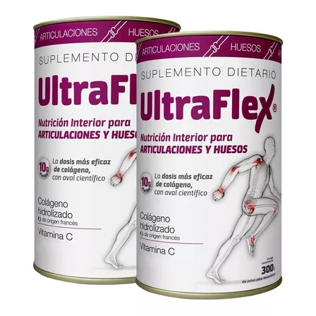 Suplemento en polvo TRB Pharma  Ultraflex colágeno sabor limón en pote de 300g pack x 2 u