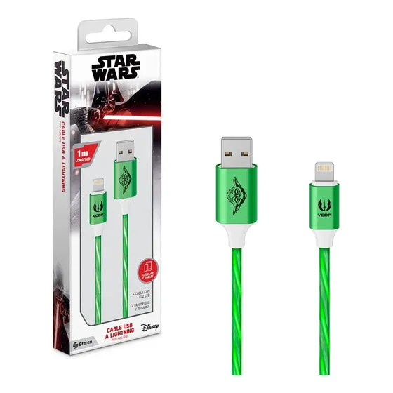 Cable Lightning A Usb 1mt Star Wars Luz Led