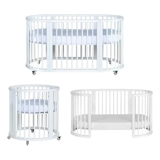Berço Evolutivo Redondo Crescer 4 Fases Com Colchão Sleeper