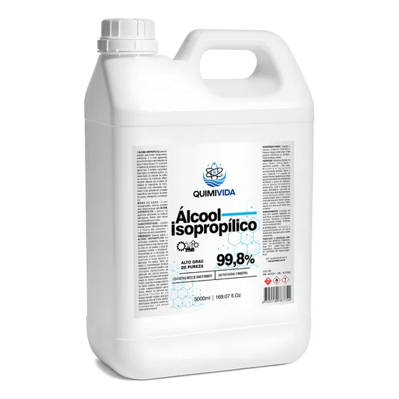 Ál-cool Quimivida Isopropílico 99,8% 5l Limpeza De Placa Eletrônico