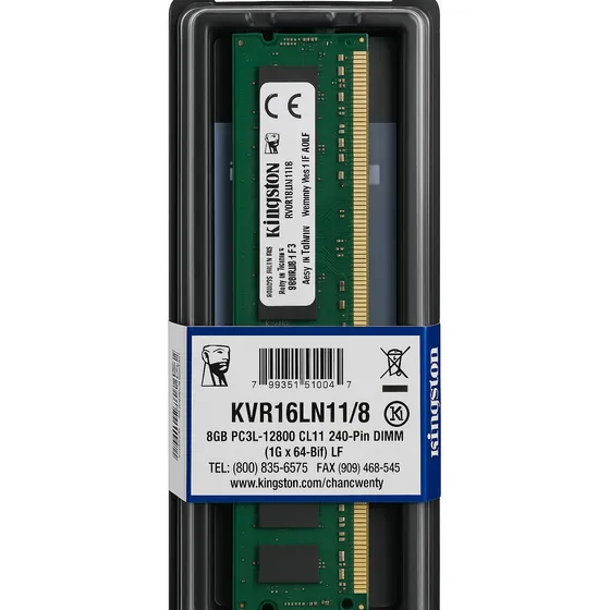 Memória Ram Ddr3l 1,35v 8gb Kingston Kvr16ln11/8 1600mhz Pc