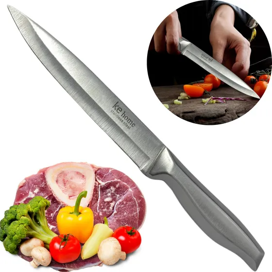 Faca Do Chef Platinum Profissional Cabo E Lamina Moderna 8'' Cor Aço Inox
