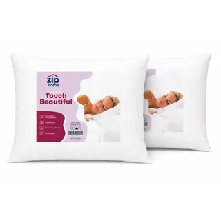 Zip Home Kit 2 Travesseiros 65x45 Antialérgico Lavável 100% Algodão Micro Fibra S