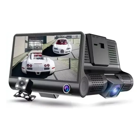 Câmera Veicular Automotiva Segurança Carro Uber Taxi 3 Em 1