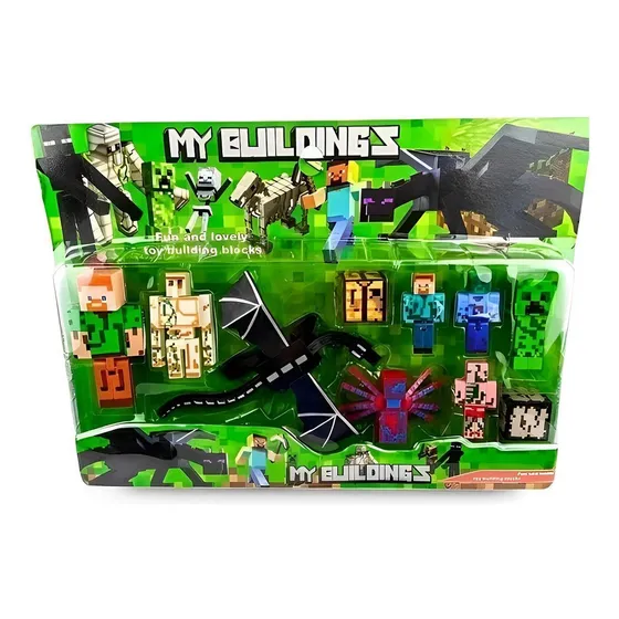 Kit 10 Bonecos Minecraft