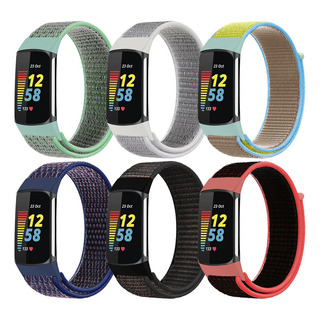 Compatible 6 Correas De Nylon Loop Para Fitbit Charge 6 / 5 Compatible 6 Correas De Nylon Loop Para Fitbit Charge 6 / 5
