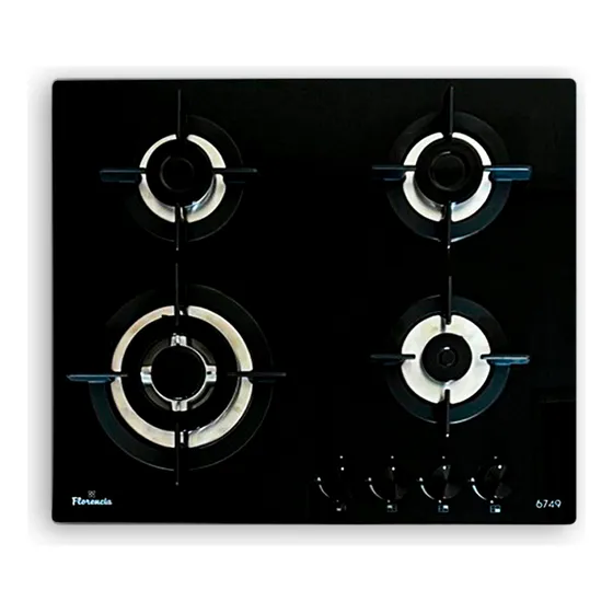 Anafe A Gas Florencia 4 Hornallas Vidrio Negro 6749