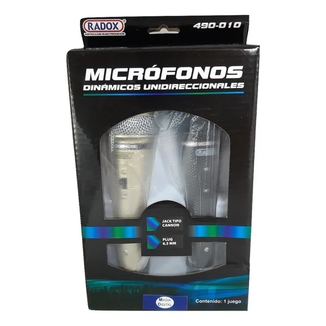  Microfonos Dinamicos Unidireccionales Juego C/2 Pz 490-010