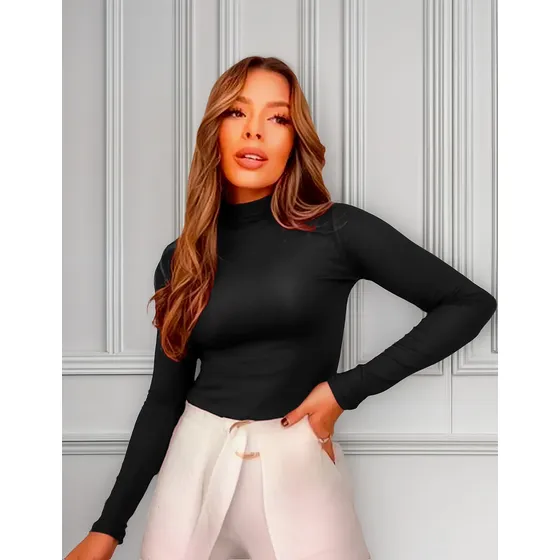 Blusinha Feminina De Inverno Gola Cacharrel Ml Segunda Pele