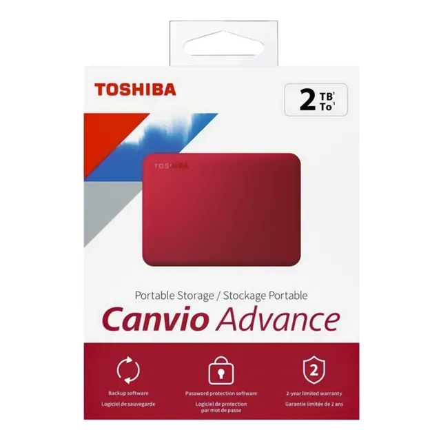 Disco Duro 2tb Advance V10 Toshiba Rojo Hdtca20xr3aa Usb