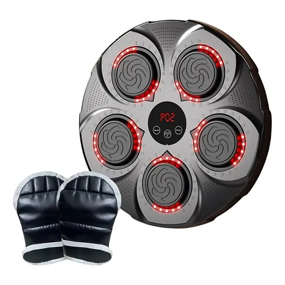 Máquina De Boxe Musical Treino Luvas Recarregável Bluetooth