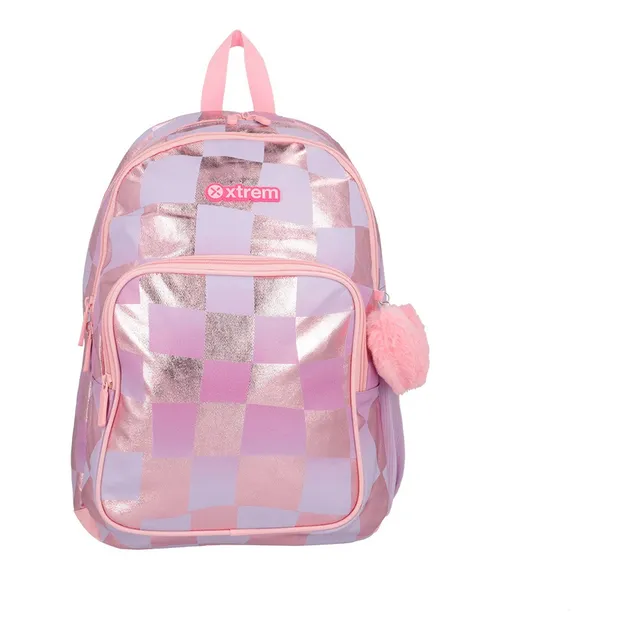 Mochila Xtrem Hopper 4xt Lilac Checks Color Morado Diseño de la tela Lisa