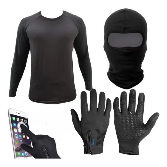 Luva Motoqueiro Touchscreen Balaclava Proteçao Moto Tatico