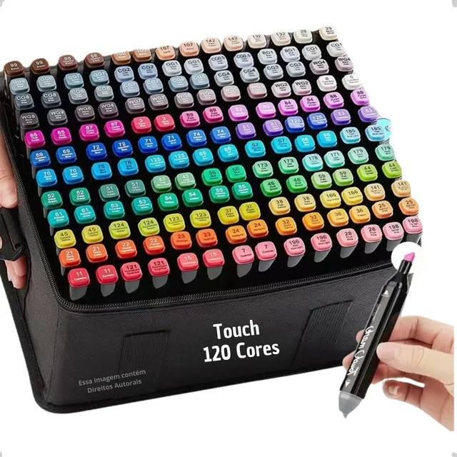// De Kit Canetas Ponta Dupla 120 Cores Marcador Texto // De Kit Canetas Ponta Dupla 120 Cores Marcador Texto