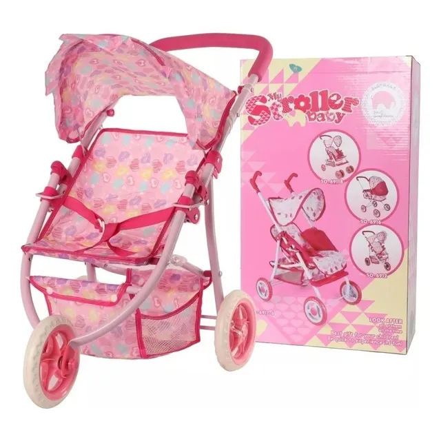 Cochecito Para Muñeca Bebe De Juguete Coche Grande 3 Ruedas