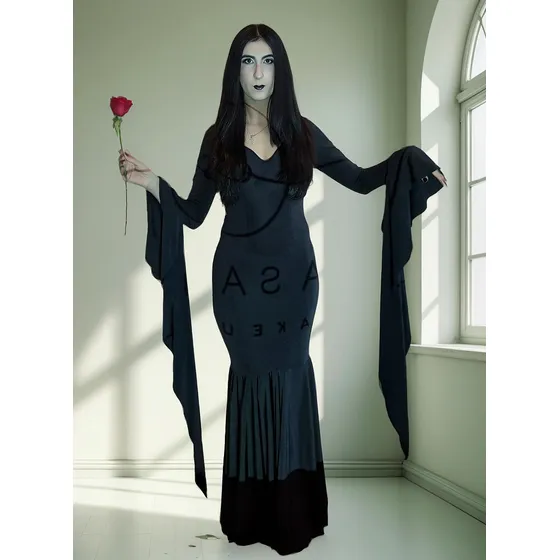 Vestido Morticia Adamms Alta Costura