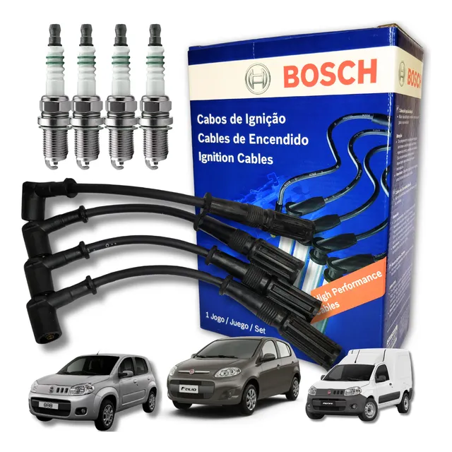 Cables Y Bujias P/ Fiat Uno Way Fiorino Palio Novo 1.4 Evo