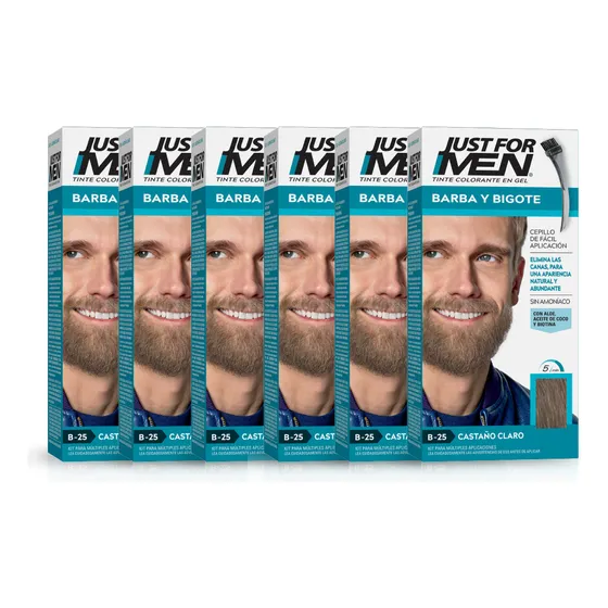 Kit X6 Tintura Gel Hombre Barba Bigote Just For Men Vs Tonos