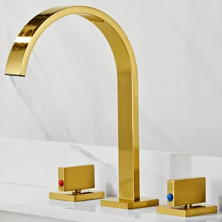 Torneira Misturador Banheiro Bicomando Slim Cromada Luxo Dourado Brilhante
