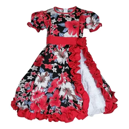Vestidos Niña Huasa / Chinita Fiestas Patrias Talla 2 4 6 8