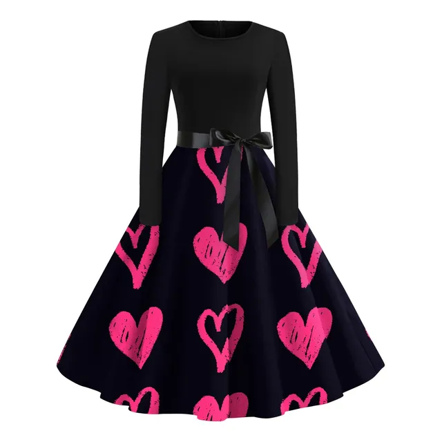 Vestido Fiesta Noche Ama Casa Estampado Dia San Valentin 120