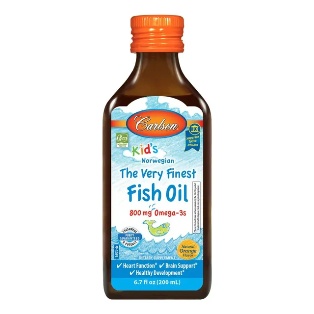Aceite De Pescado 800 Mg Para Niños Noruego Carlson 200 Ml