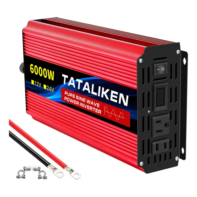 Inversor de voltaje 12v-110v60hz 6000w onda sinusoidal pura