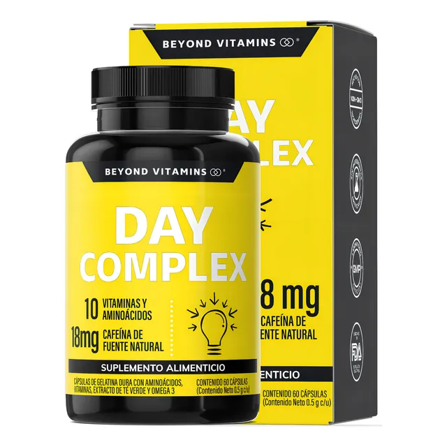 Day Complex Nootrópico Con Vitaminas Y Minerales Beyond Vitamins | Suplemento Energetizante| Concentración Claridad Mental Memoria Suplemento Día | 60 Cápsulas