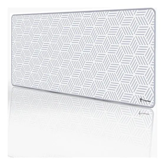 Mouse Pad Gamer Profissional Grande Titorion Para Controle Absoluto Branco Hezagonos