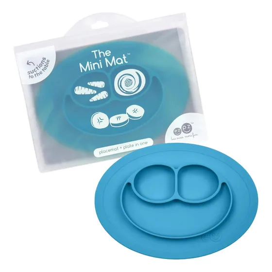 Plato Bowl De Silicona Ezpz Mini Mat 6m+ Color Blue