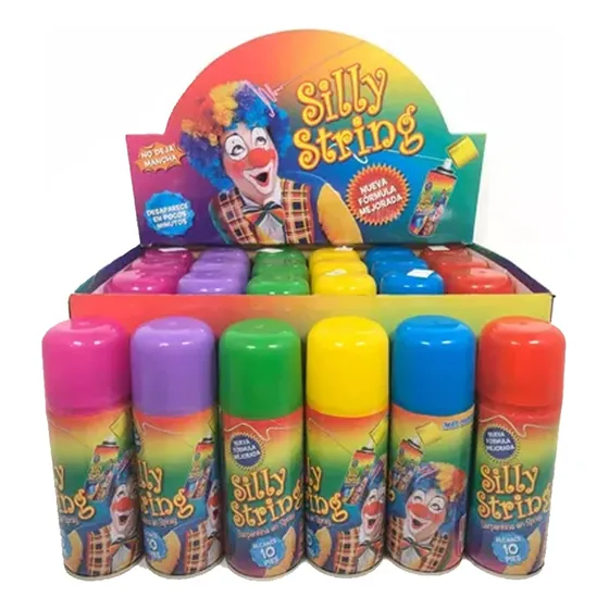 Caja De Serpentina En Spray 24 Piezas Fiestas 250ml