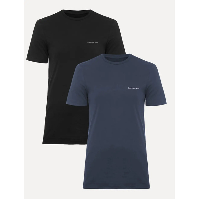 Kit 2 Camisetas Masculinas Calvin Klein Jeans Preta/azul Marinho