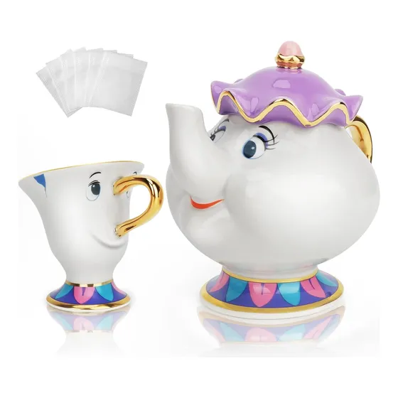 Set De Tetera Taza Chip Mrs Potts Disney Bella Y La Bestia 