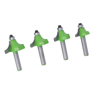 Broca Para Fresar Bordes Redondeados, 4 Piezas, Vástago De 8 Broca Para Fresar Bordes Redondeados, 4 Piezas, Vástago De 8