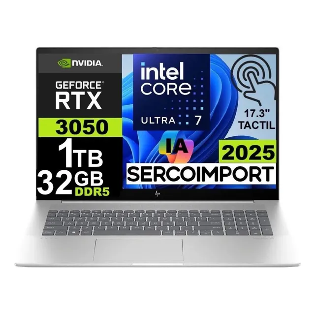 Laptop Hp Envy Ai 17.3 Táctil Ultra 7 1tb/32gb Ddr5 Rtx 3050 Gris