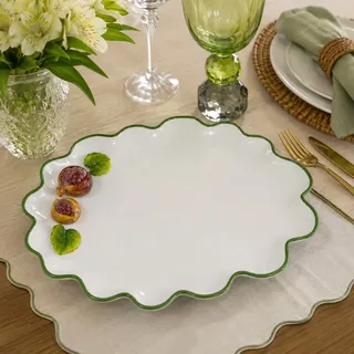 Btc Decor Bandeja Oval Em Porcelana Com Romãs Relevos 30x23cm Btc Branco