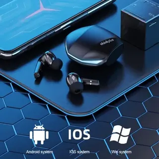 Audífonos Inalámbricos Gamer Lenovo Gm2 Pro Con Luz Led Color Negro