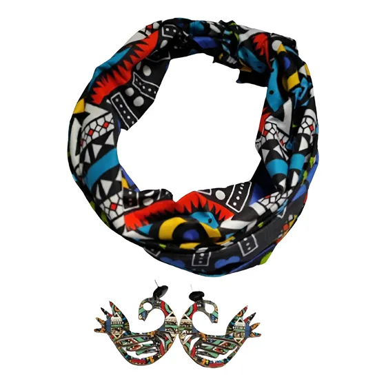 Kit Turbante Afro E Brinco Sankofa Oportunidade Envio 24hs