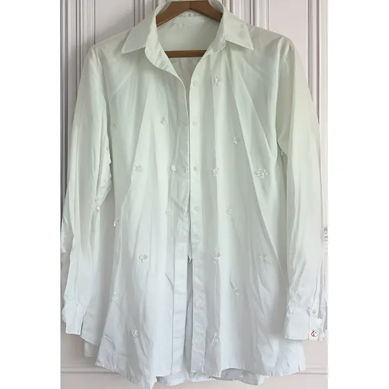 Blusa/camisa Dama,blanca,nueva.t L Xl.única.
