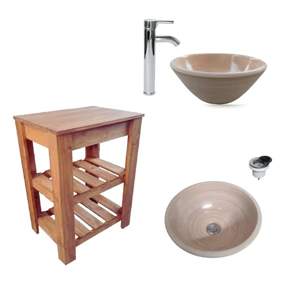 Vanitory Con Mesa De 50 Cm + Bacha Y Grifería Monocomando