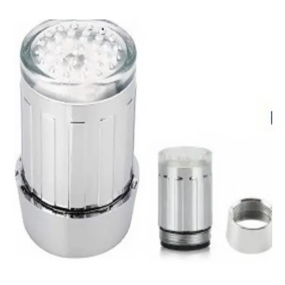 Aireador Luz De Colores Para Lavamanos Plastico Cromado