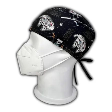 Gorro Quirúrgico Naves Star Wars Cabello Corto/tiritas