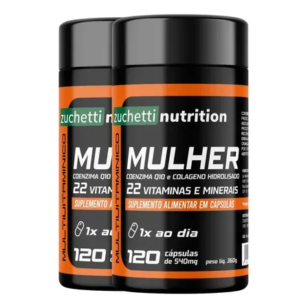 Multivitaminico Mulher Kit 2 Potes Polivitaminico Az Mulher Sem Sabor