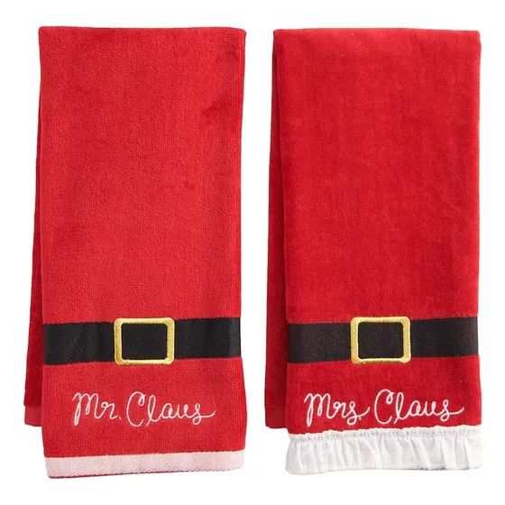 Toalla Mano Para Cinturon Navidad Diseño Cuadrado Rojo