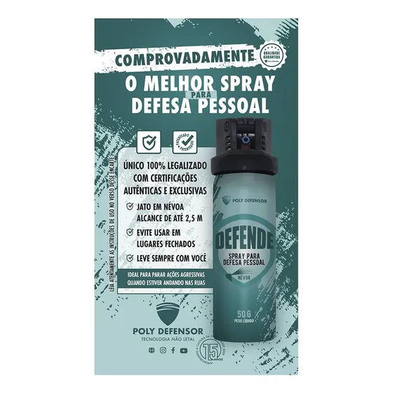Spray Defesa Pessoal Poly Defensor 50g Jato Em Névoa